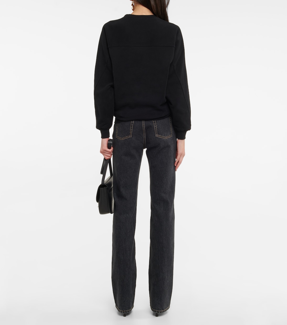 Felpa in Cotone con Logo Iconico di Saint Laurent per Giovani Stilisti