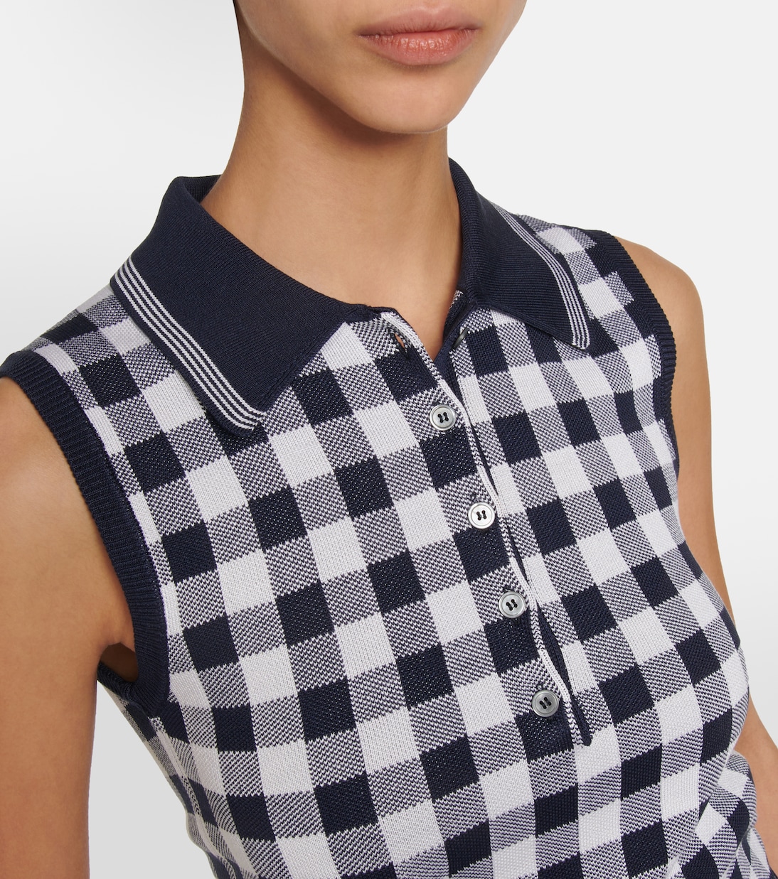 Chaleco de seda a cuadros vichy | Thom Browne