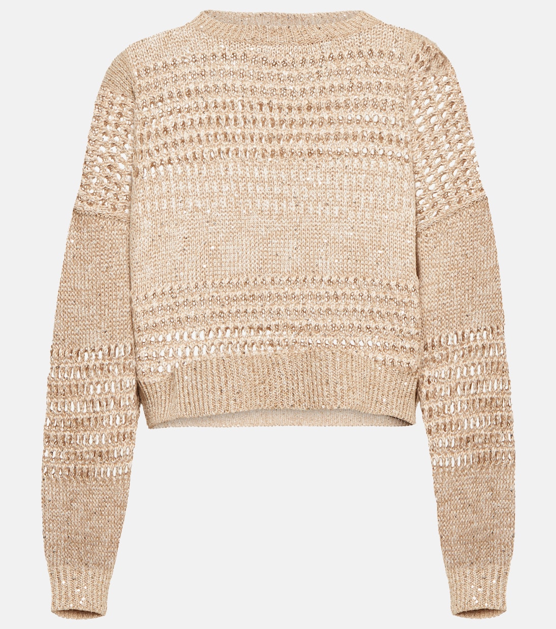 Embellished openwork sweater | Brunello Cucinelli