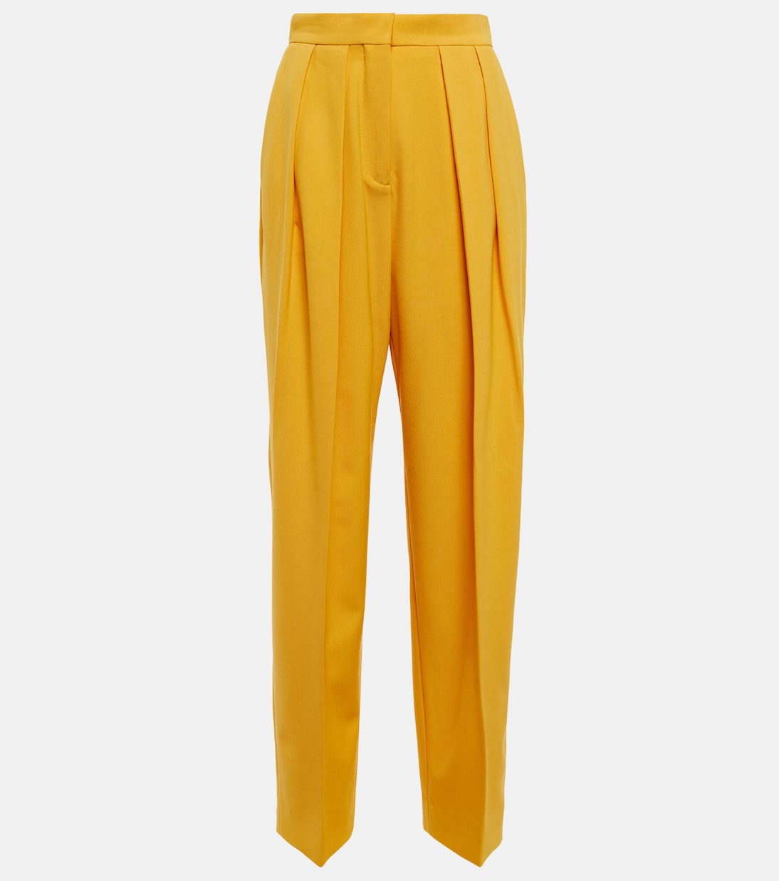 Wool-blend high-rise pleated pants | Stella McCartney