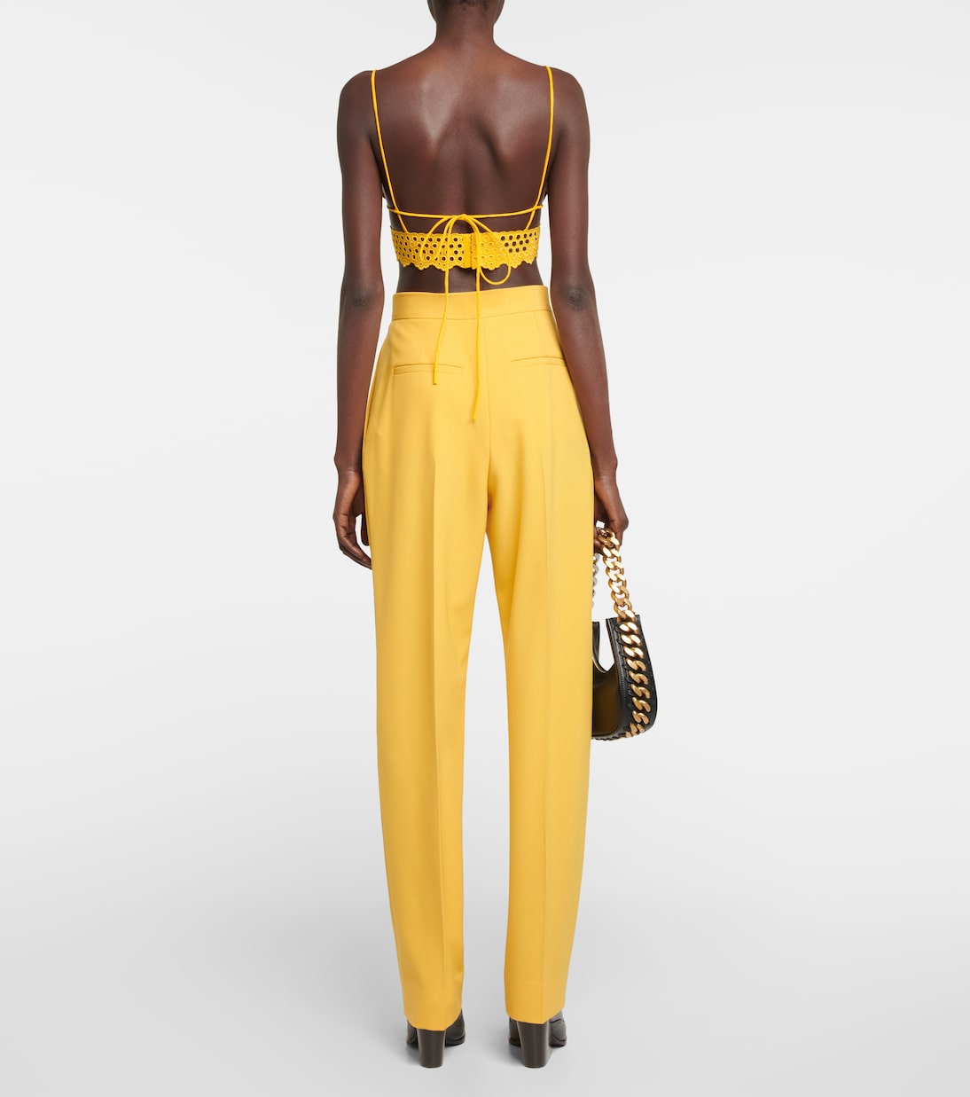 Wool-blend high-rise pleated pants | Stella McCartney