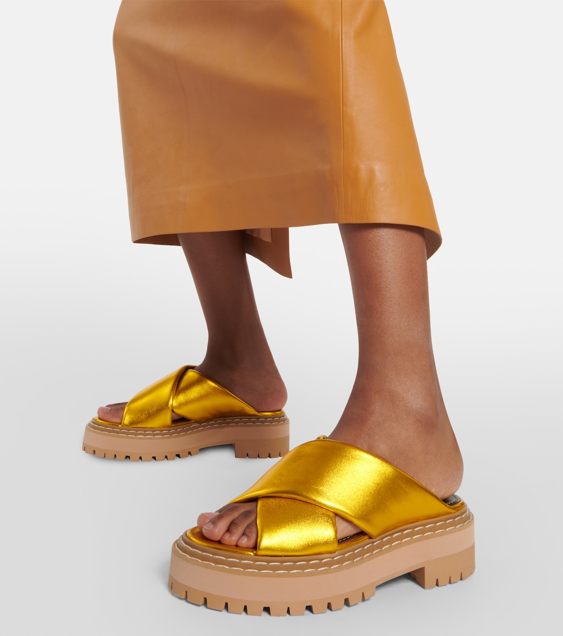 Metallic leather sandals | Proenza Schouler
