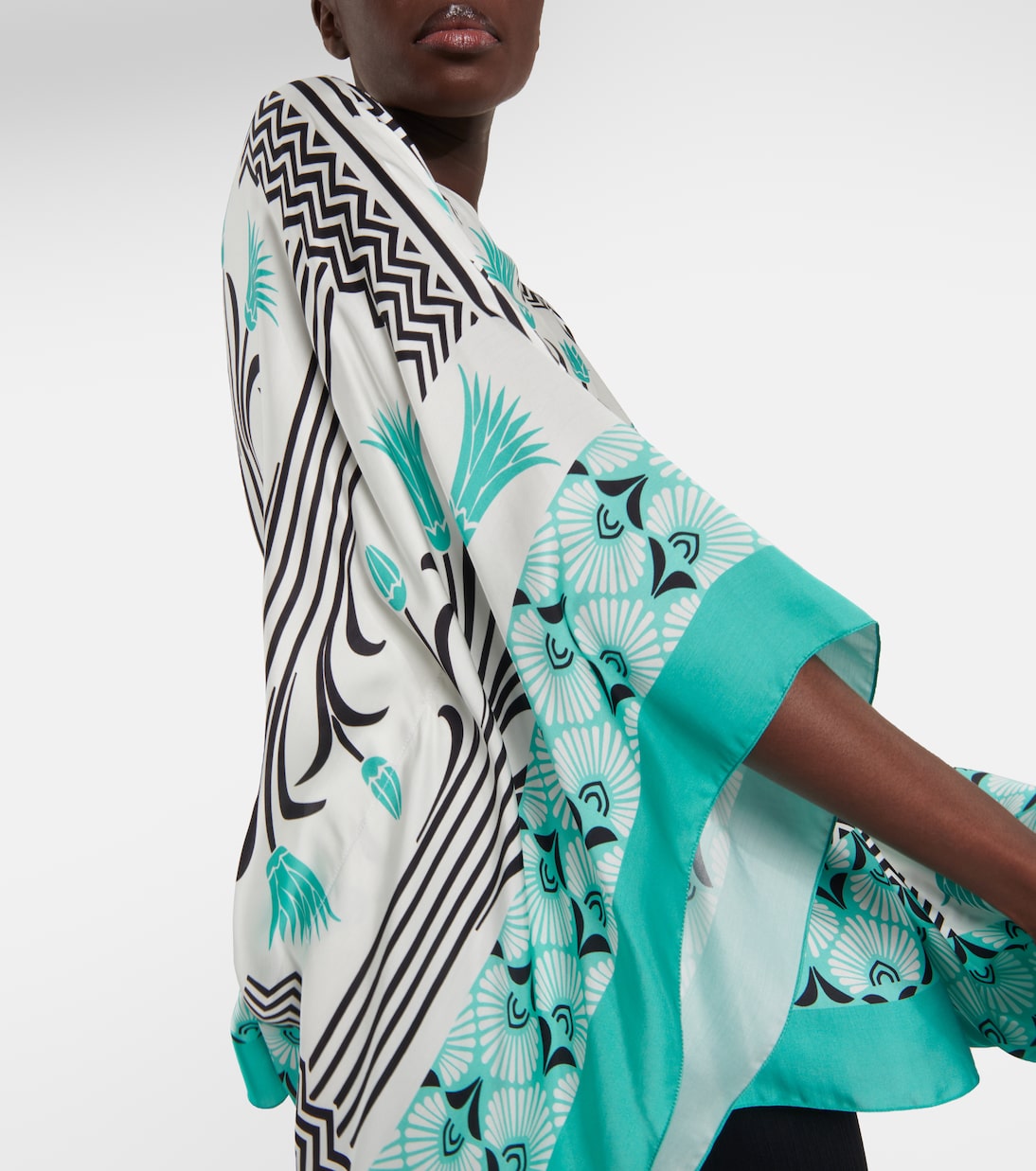 Acro printed satin poncho | Max Mara