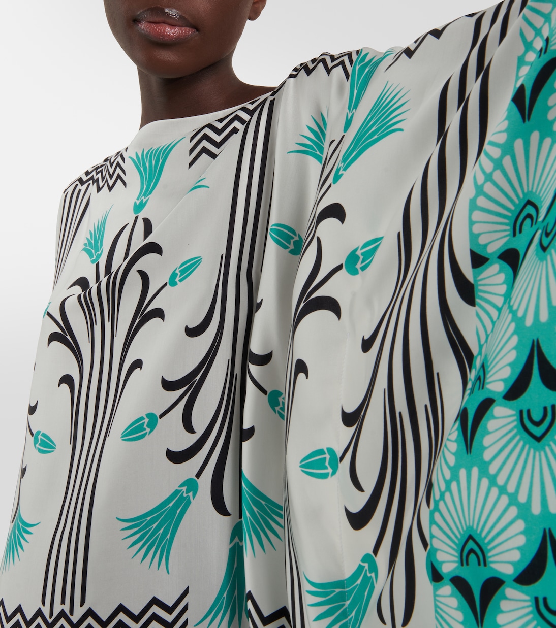 Acro printed satin poncho | Max Mara