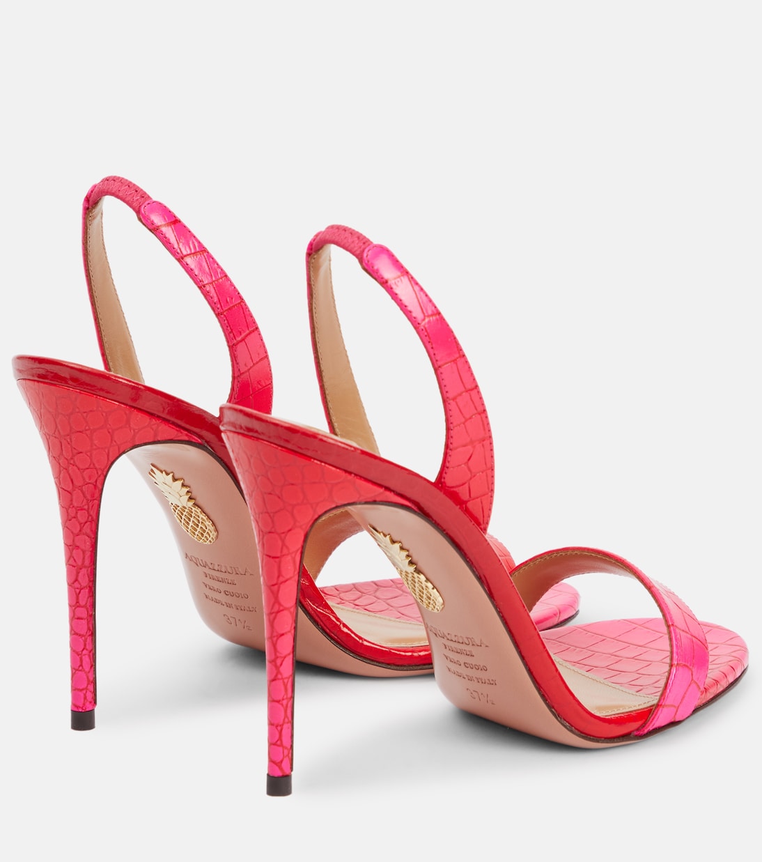 So Nude 105 croc-effect leather sandals | Aquazzura
