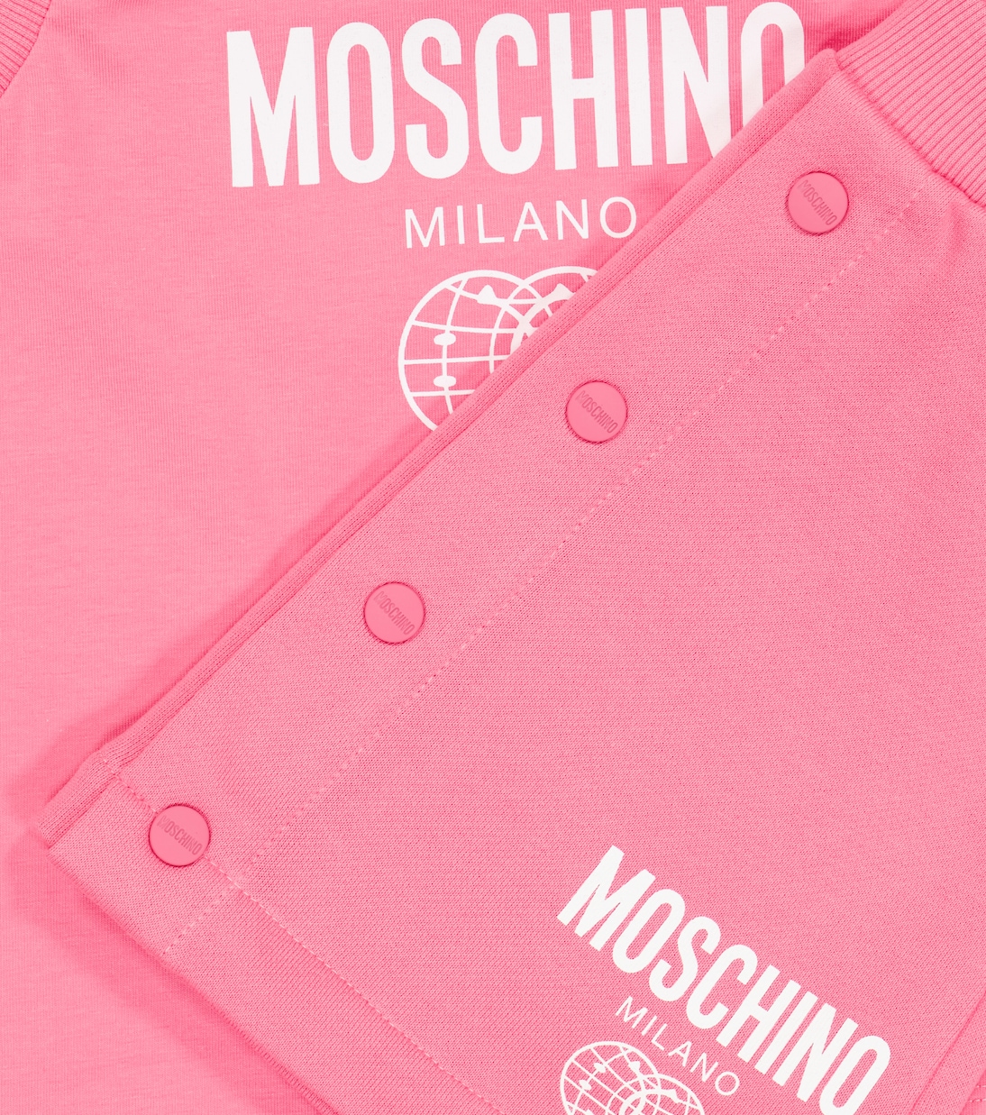 Printed cotton jersey top and skirt set | Moschino Kids
