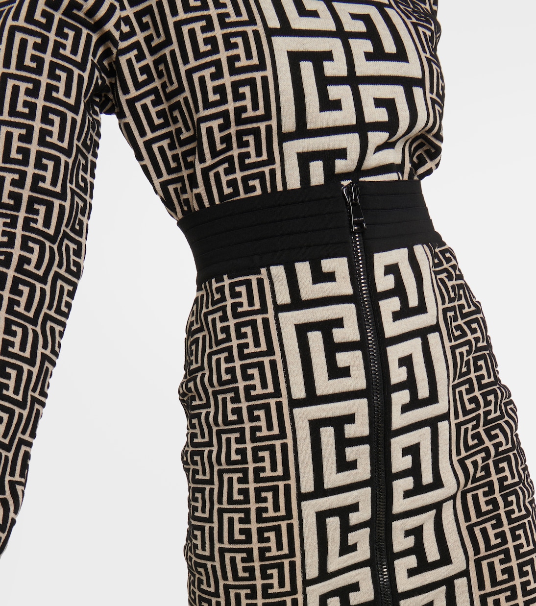 Monogram wool-blend miniskirt | Balmain