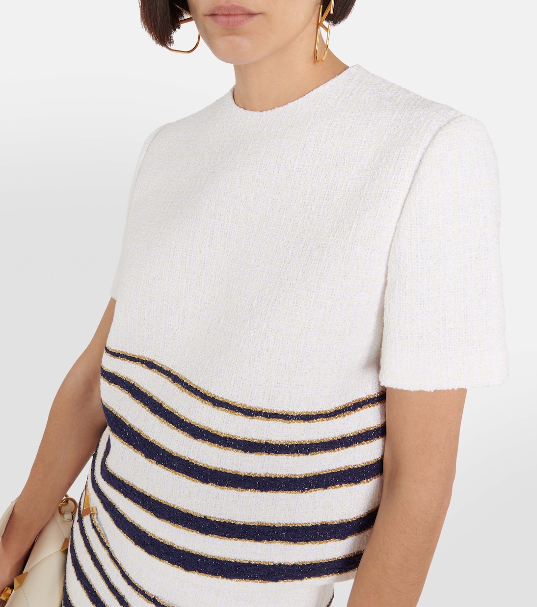 Striped cotton-blend top | Valentino