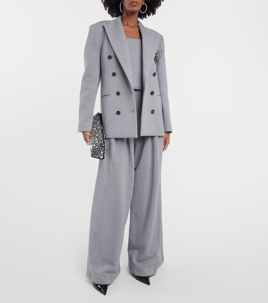Double-breasted cotton jersey blazer | Giuseppe di Morabito