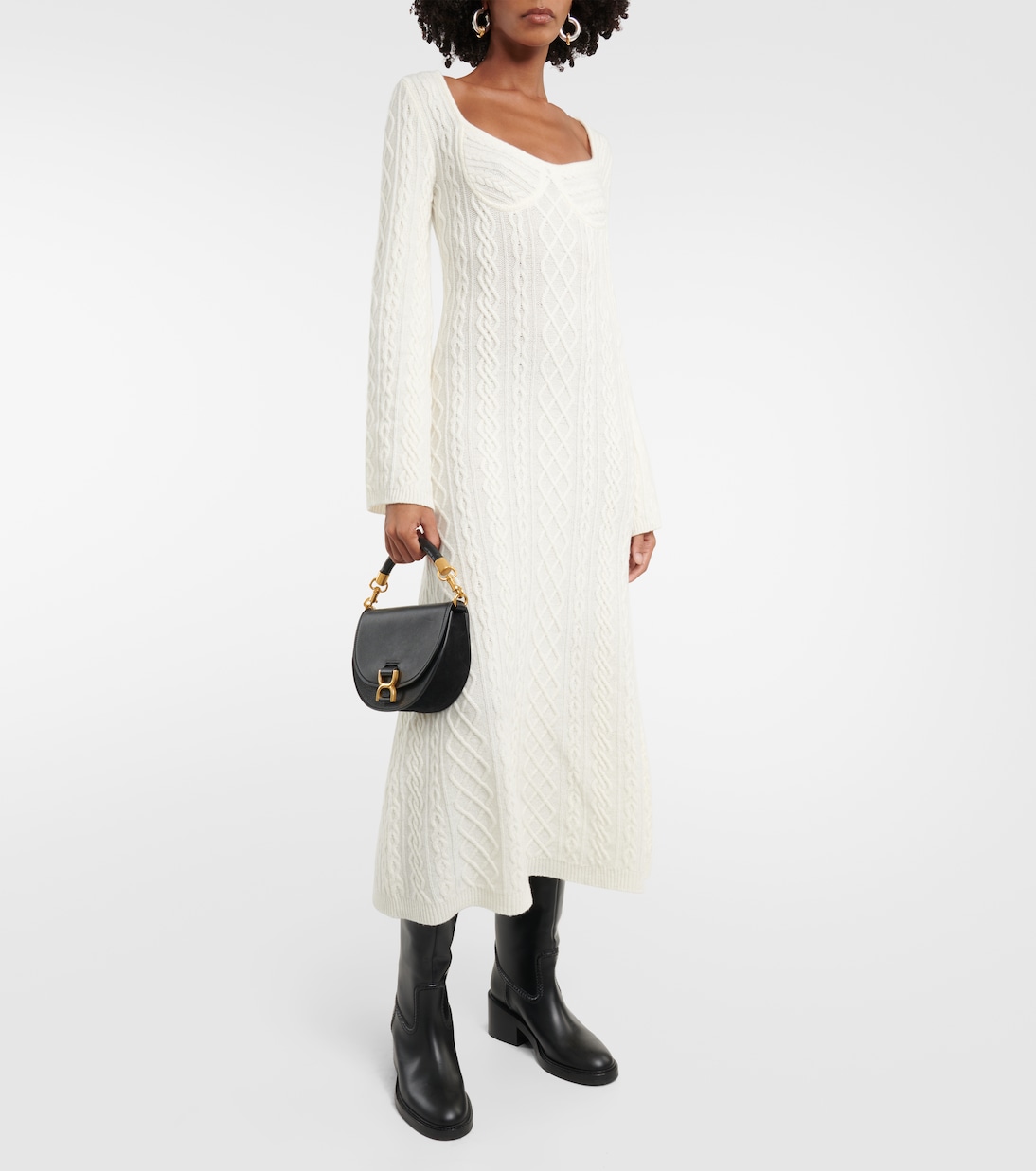 Abito midi in lana e cashmere a trecce | Chloé