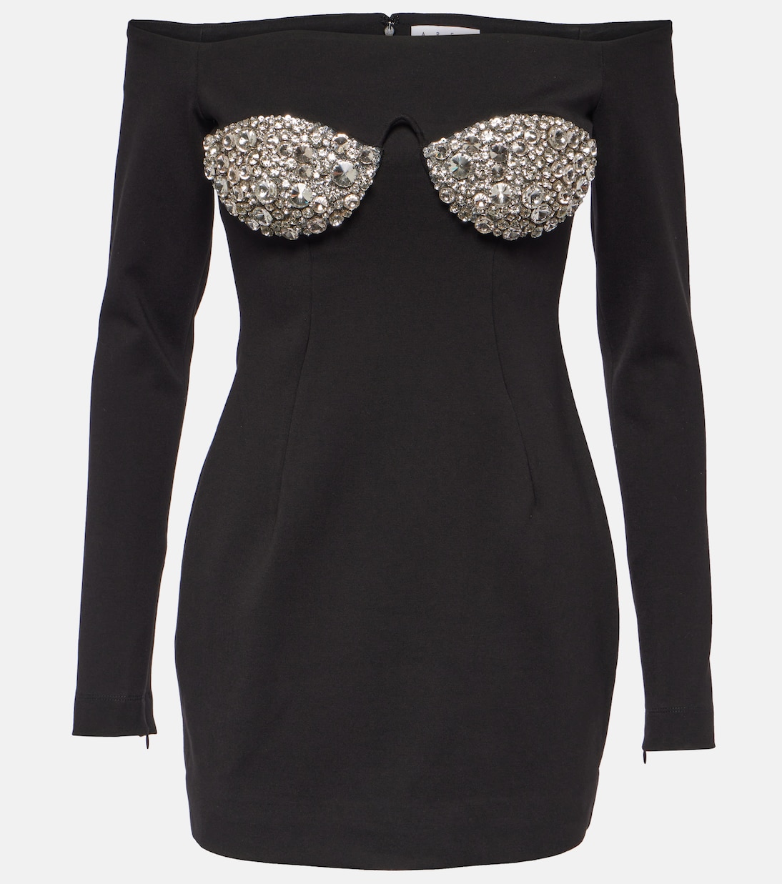 Crystal-embellished off-shoulder minidress | Area