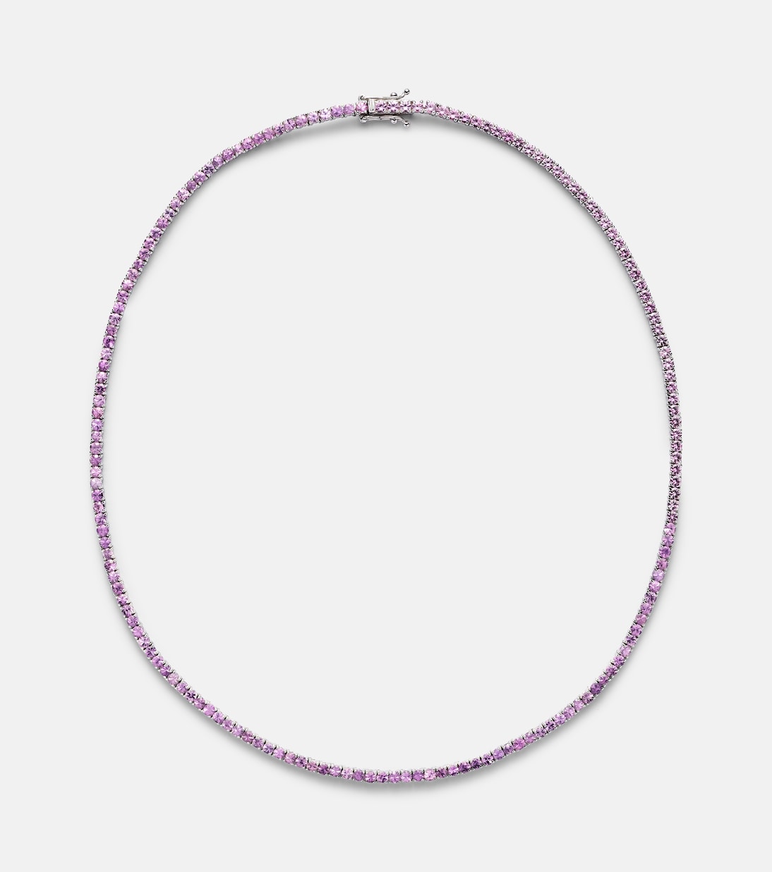 Collier en or blanc 14 ct et saphirs lilas | Roxanne First