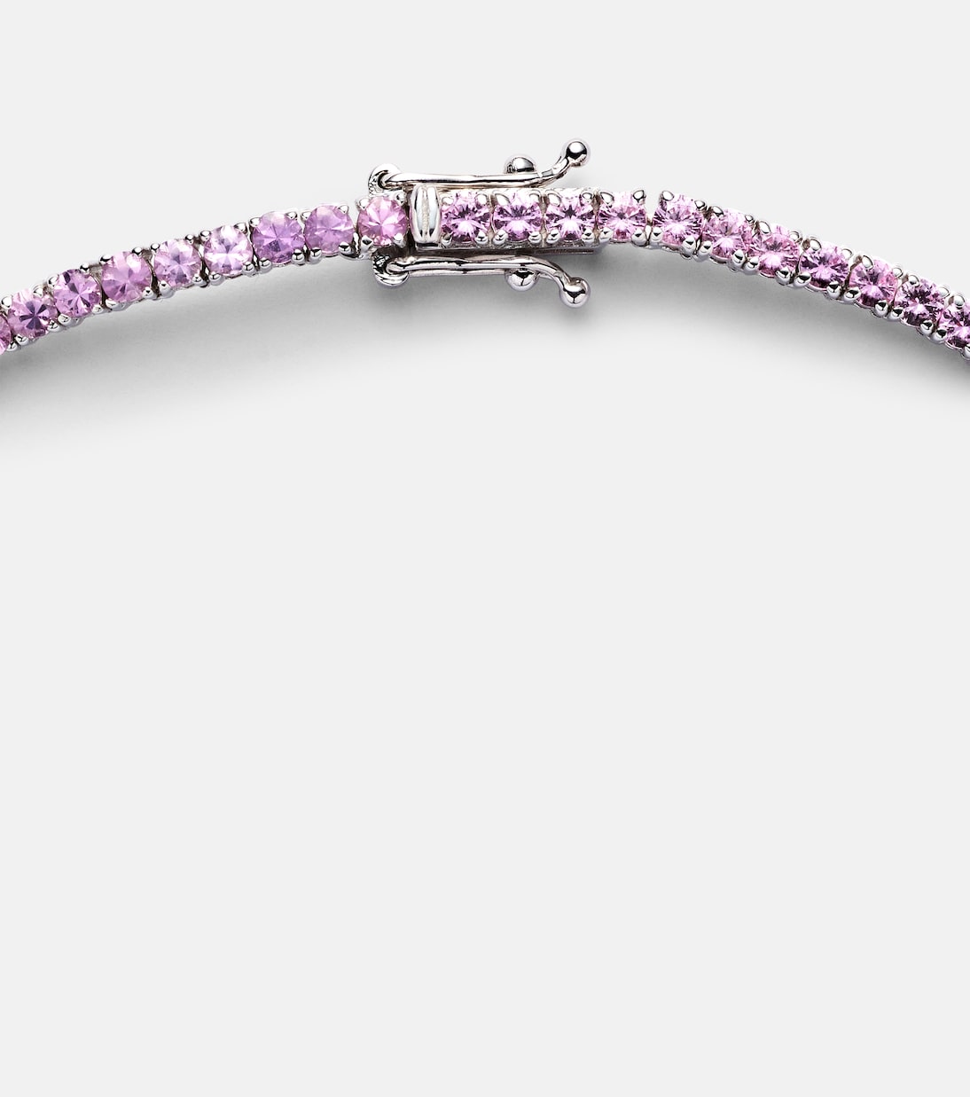 Collier en or blanc 14 ct et saphirs lilas | Roxanne First