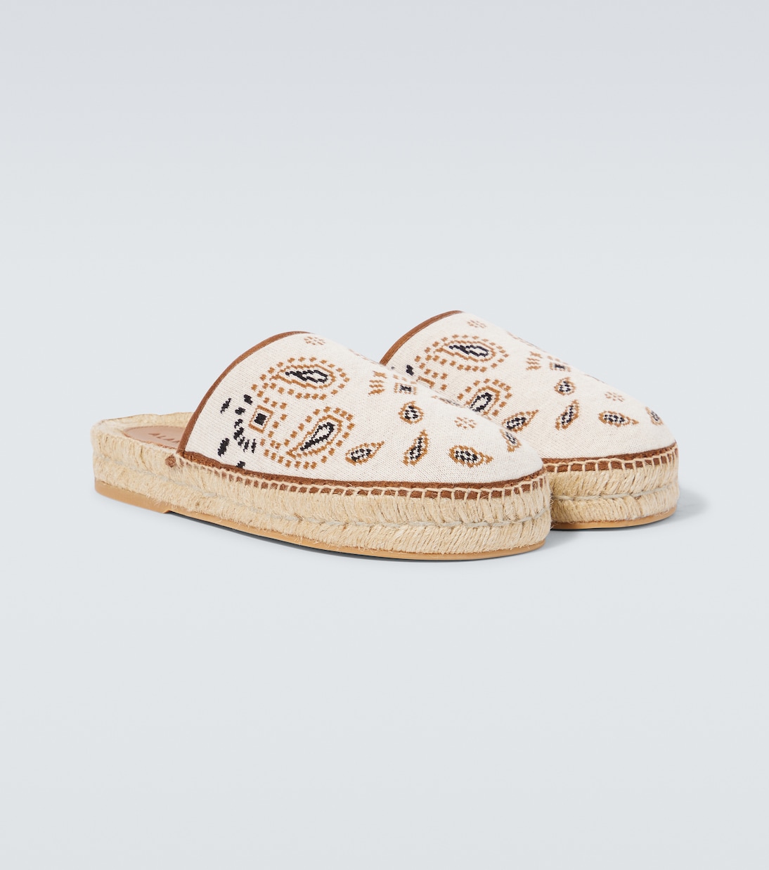 Bandana canvas jacquard espadrille slides | Alanui
