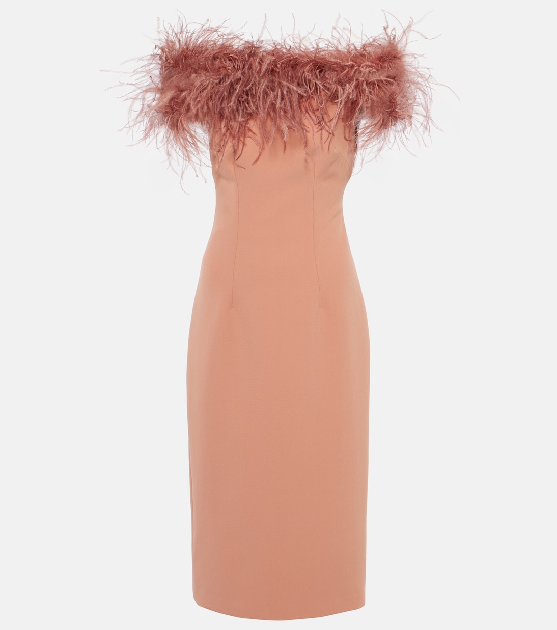 Feather-trimmed midi dress | Safiyaa
