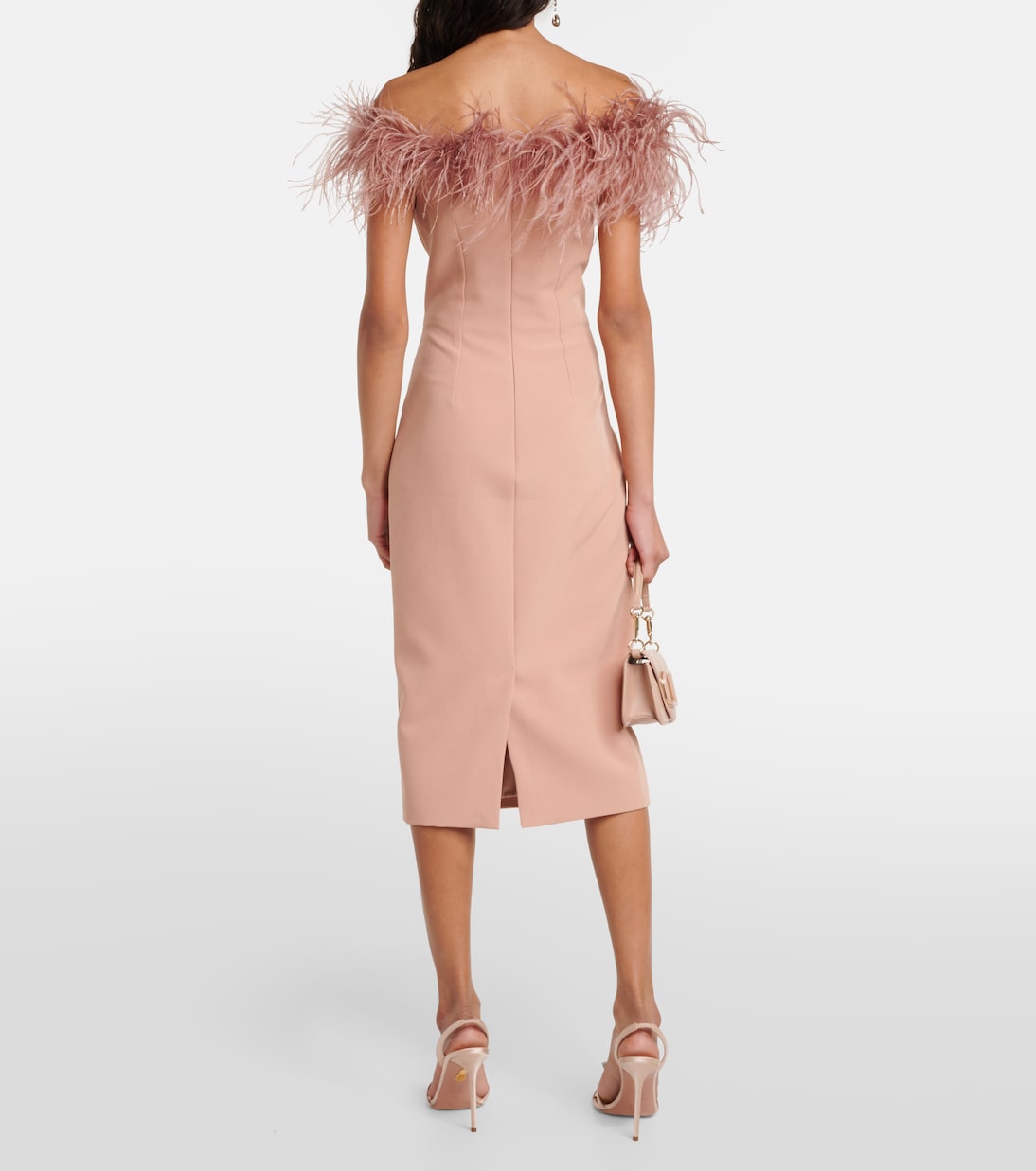 Feather-trimmed midi dress | Safiyaa