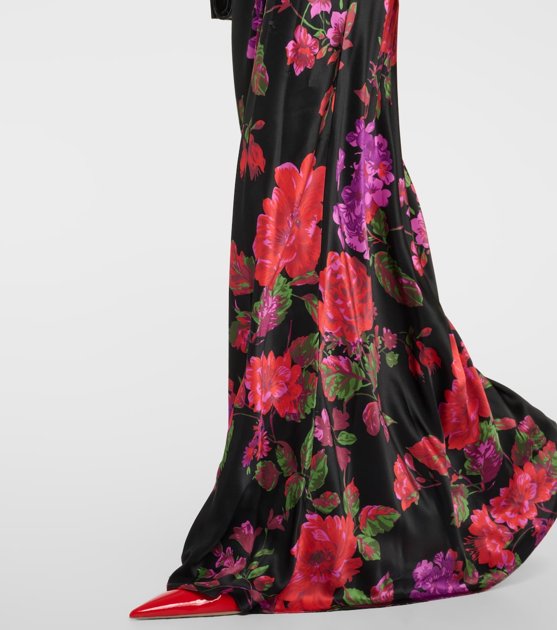 Abito lungo in seta con tulle | Rodarte
