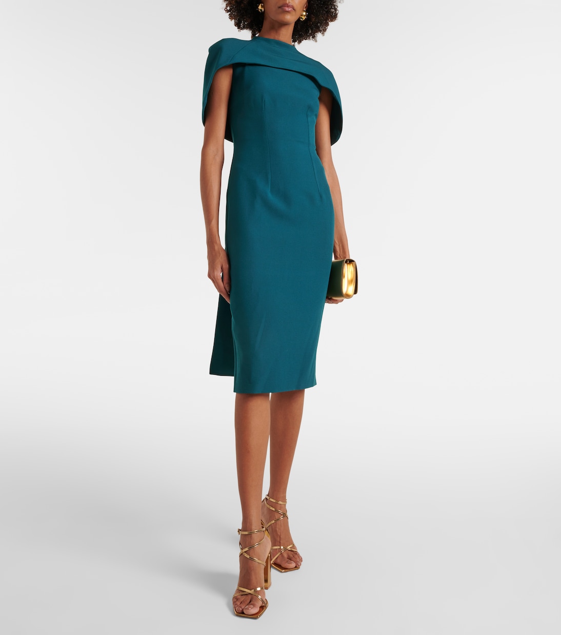 Kalika caped midi dress | Safiyaa