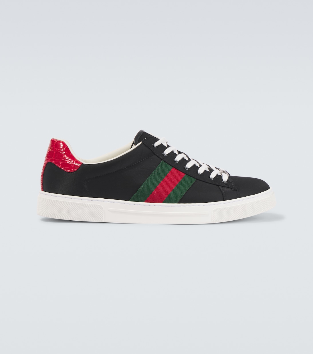 Sneakers Web Stripe mit Leder in Schwarz Gucci Mytheresa