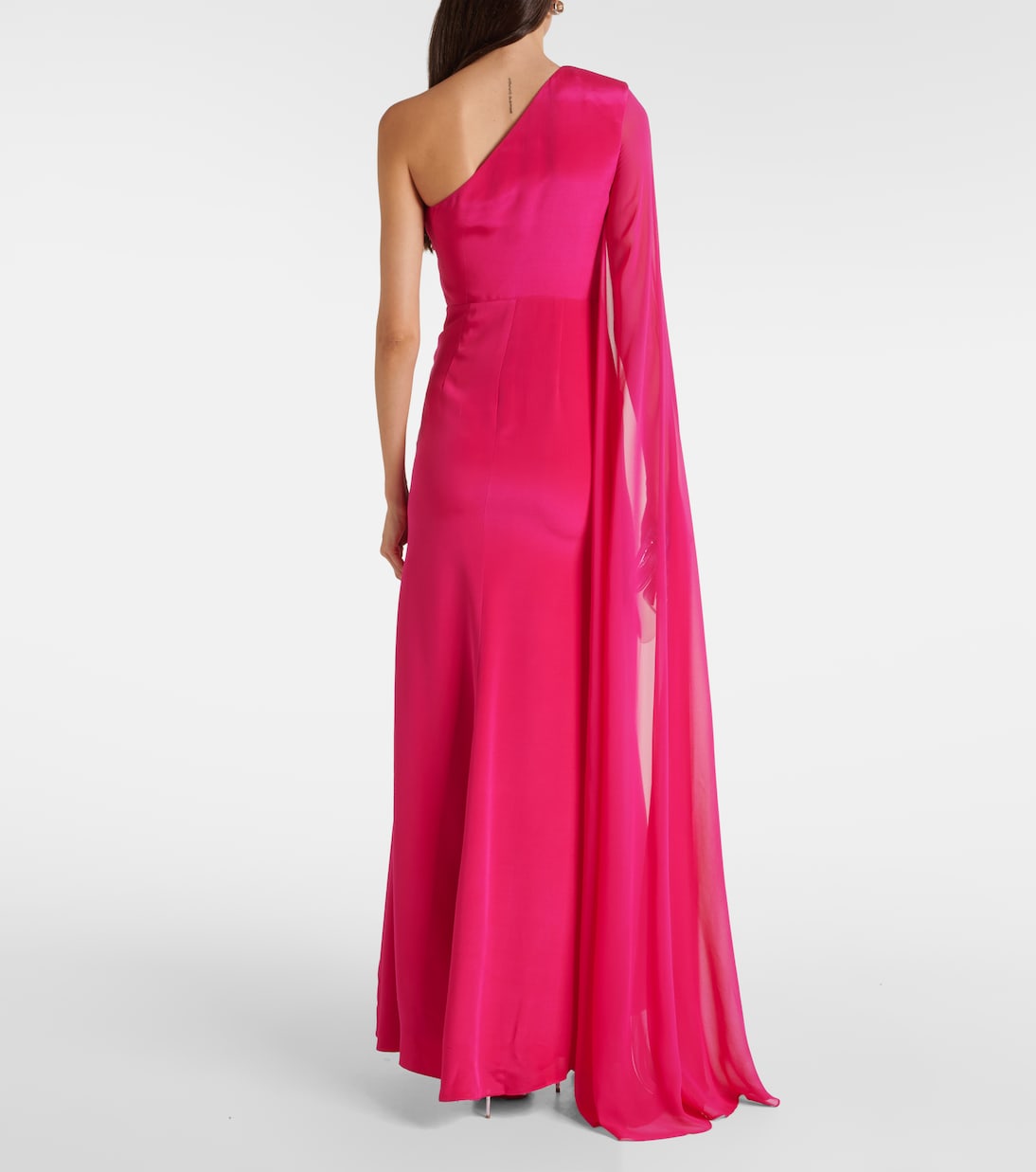 Vestido de fiesta asimétrico de chifón de seda | Roland Mouret