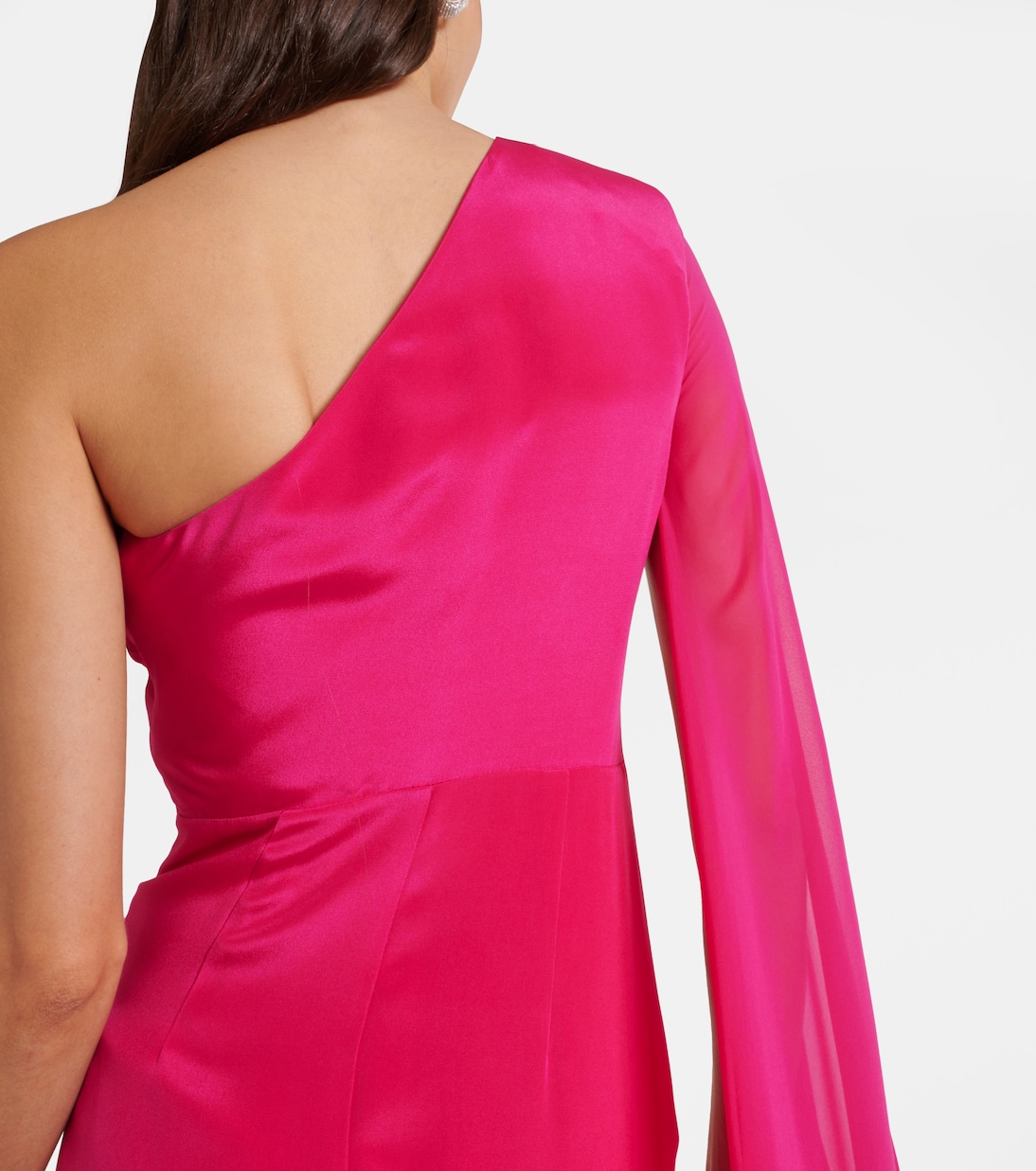 Vestido de fiesta asimétrico de chifón de seda | Roland Mouret