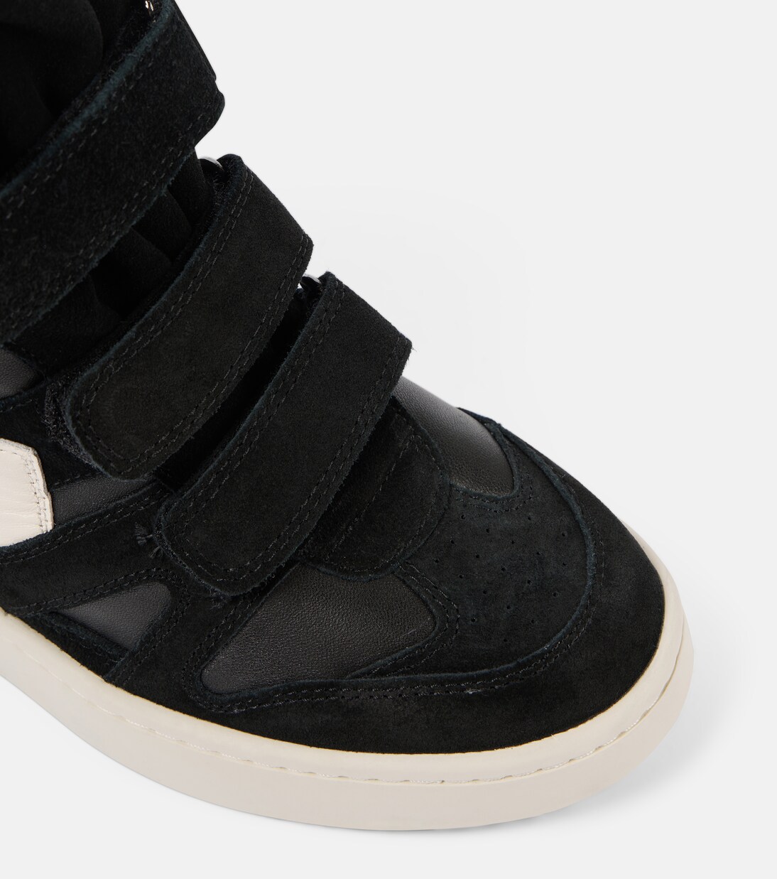 IM3 suede-trimmed wedge high-top sneakers in black - Isabel