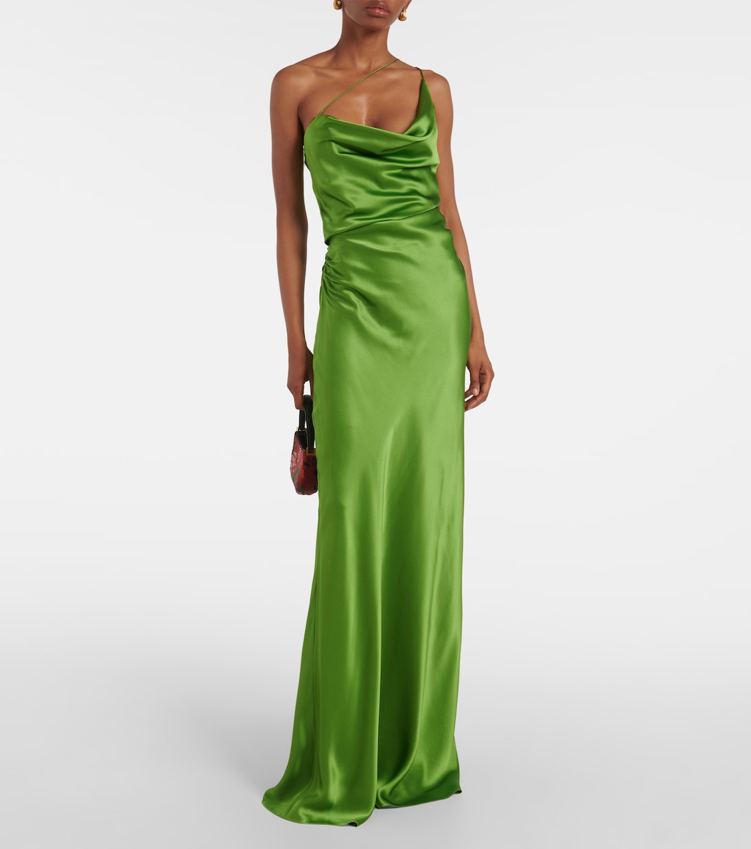 One-Shoulder-Robe aus Seidensatin | The Sei