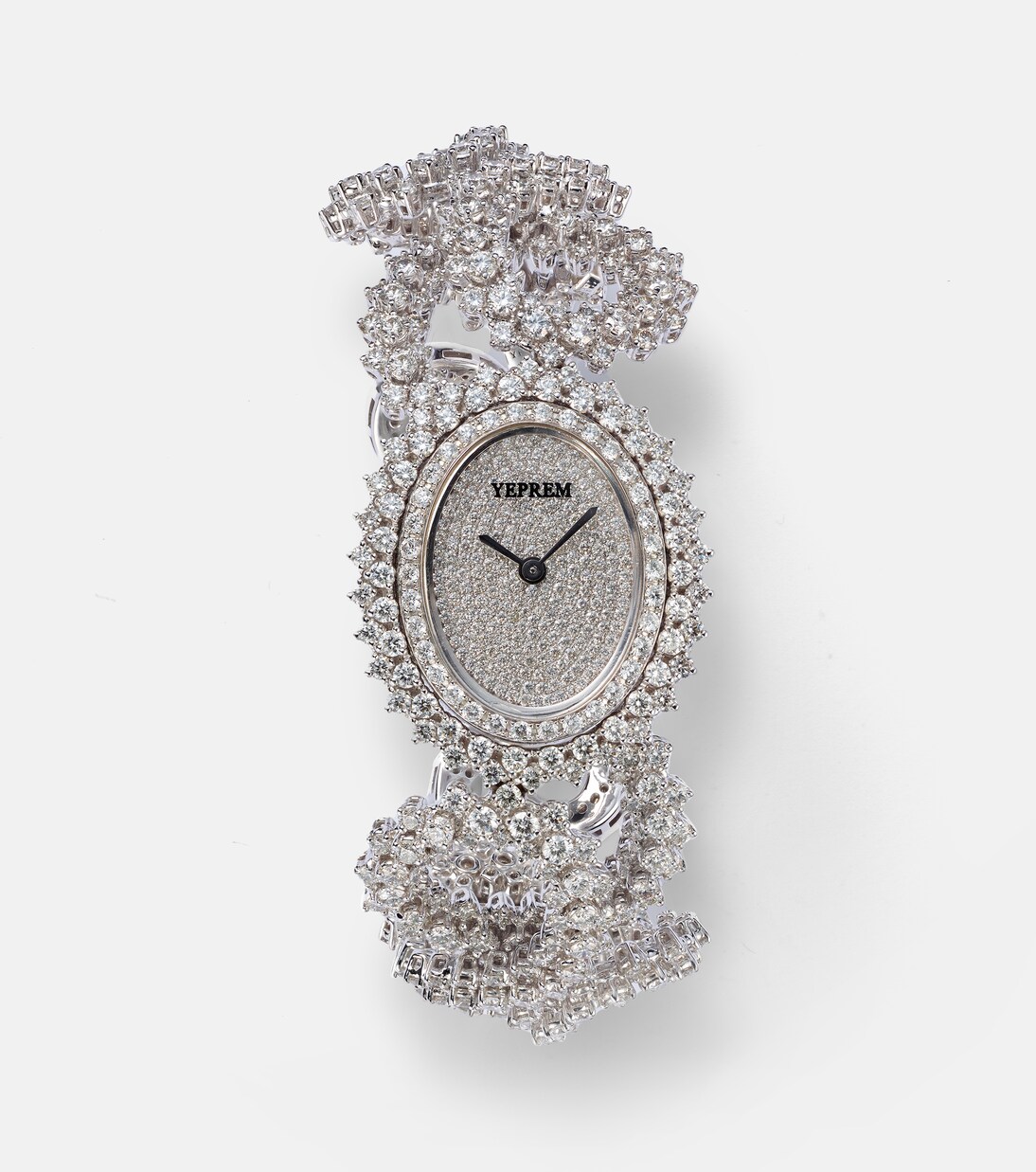 Orologio YEPREM Y-Momento in oro bianco 18kt con diamanti, design giovane e moderno