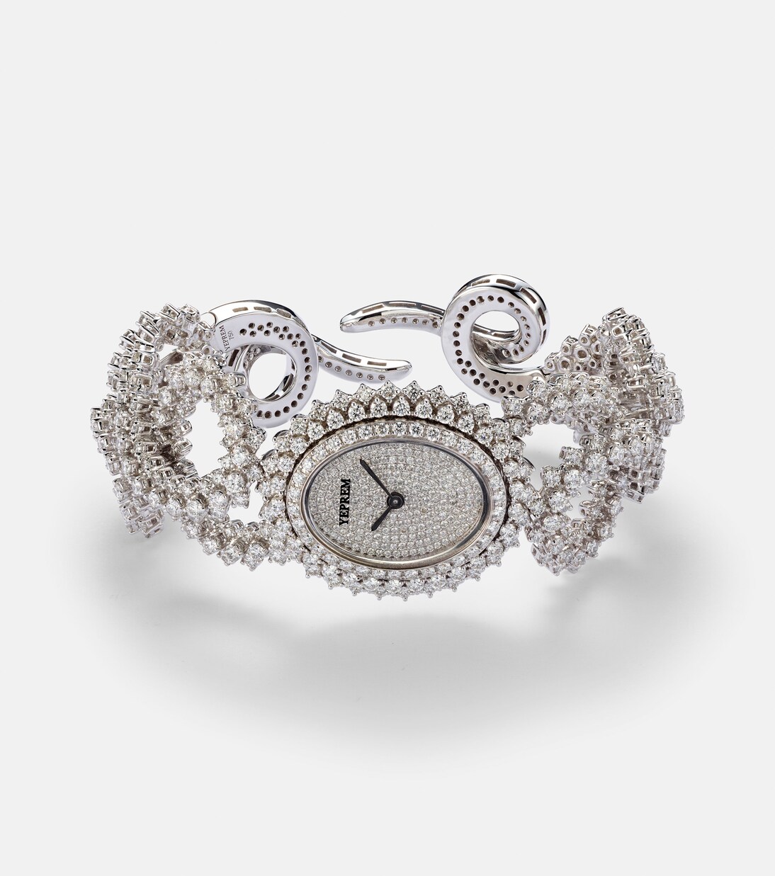 Orologio YEPREM Y-Momento in oro bianco 18kt con diamanti, design giovane e moderno