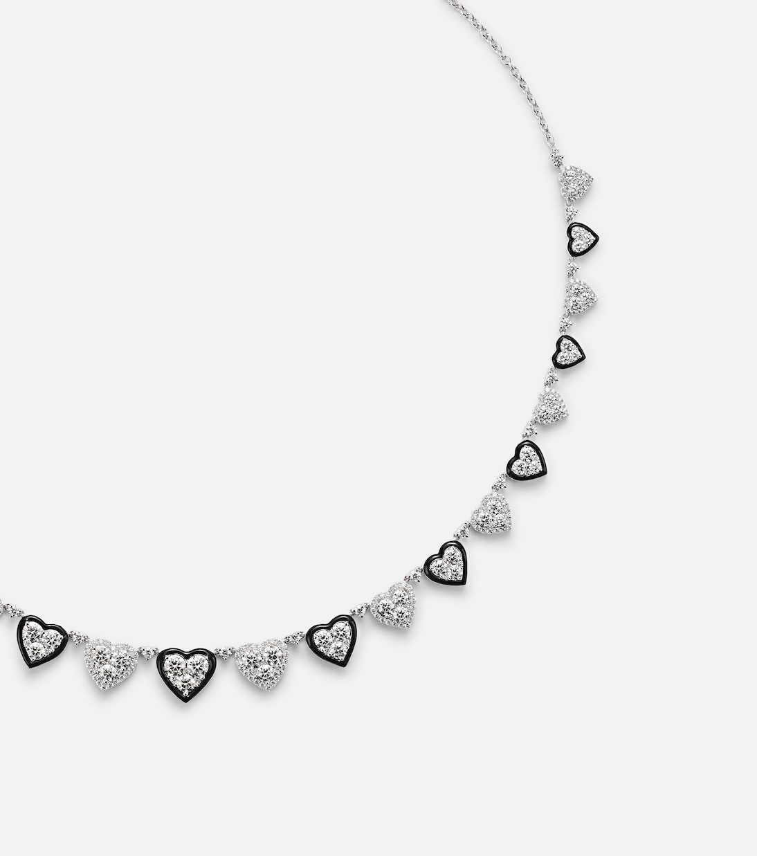 Choker aus 18kt Weißgold mit Emaille und Diamanten | Kamyen