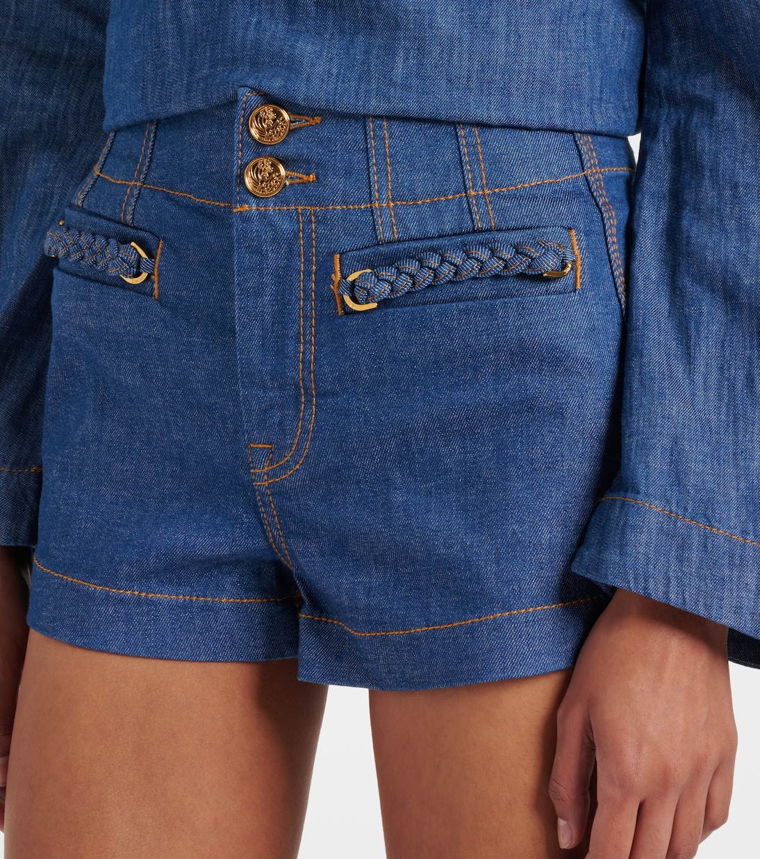 Shorts Wylie en denim de tiro alto | Zimmermann