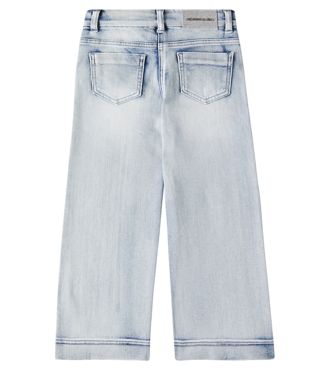 Jeans a gamba larga con cristalli | Monnalisa