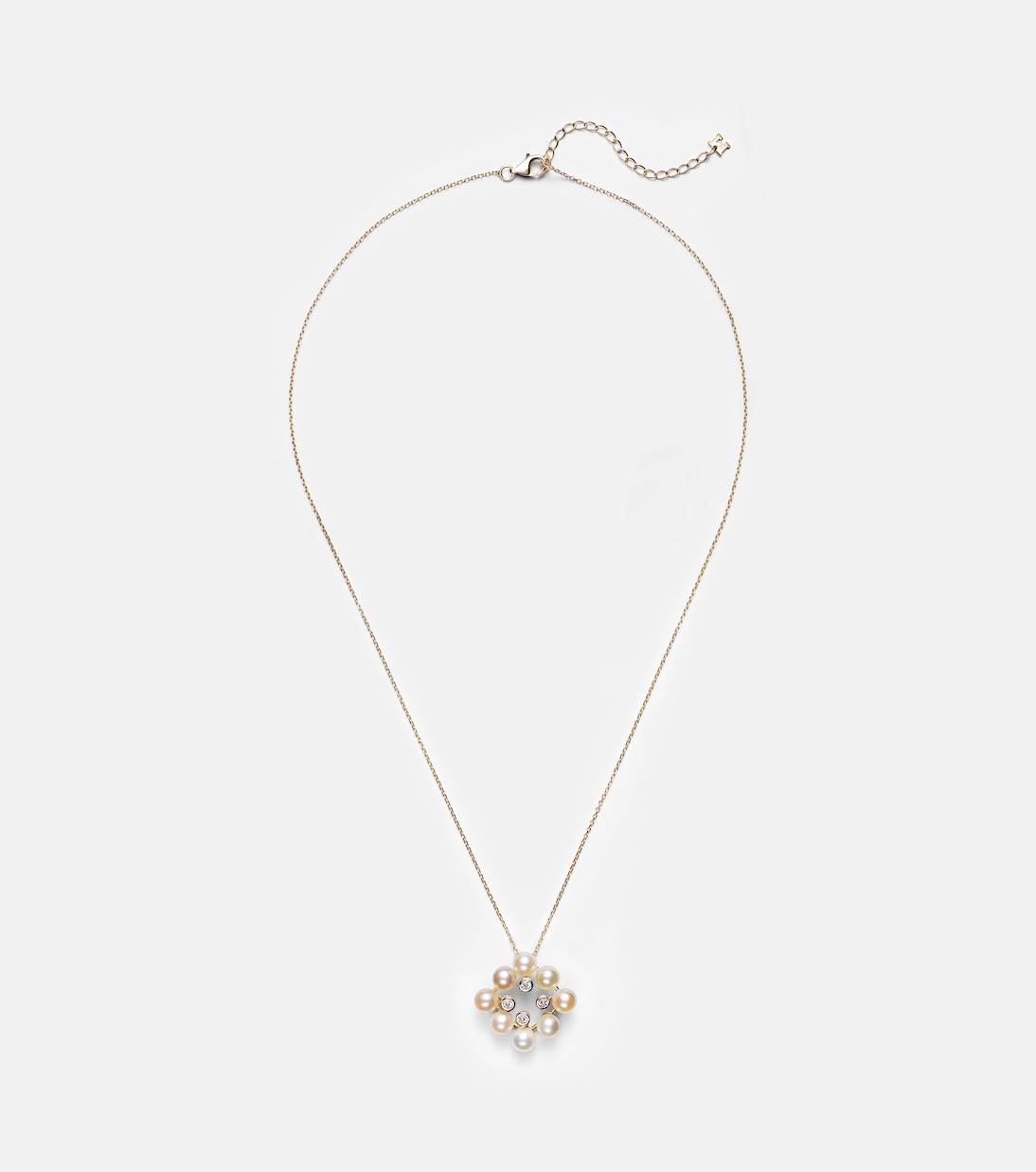 Collana in oro 14kt con pendente MATEO, perle e diamanti, stile giovane e raffinato