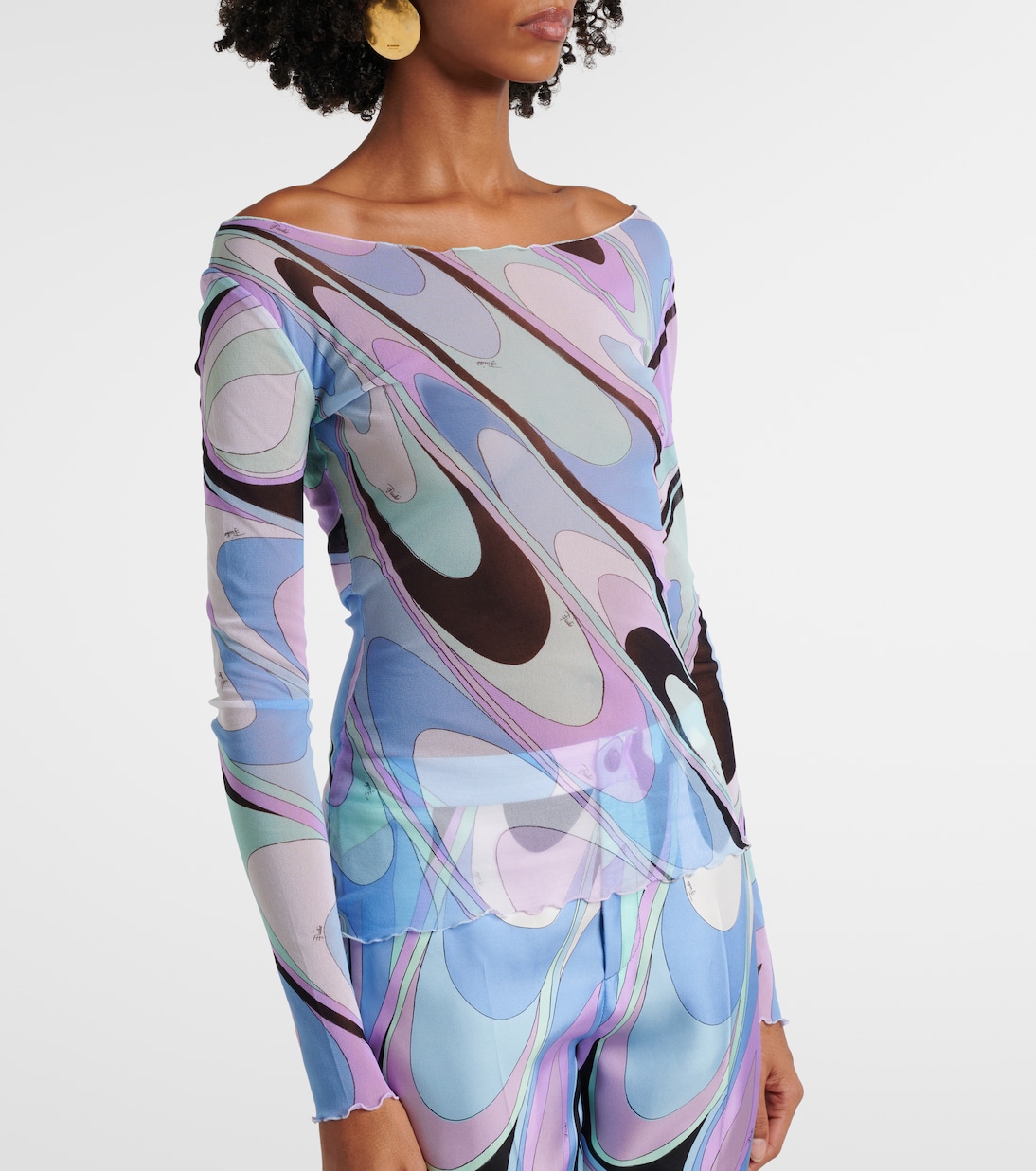 Top in tulle con stampa | Pucci
