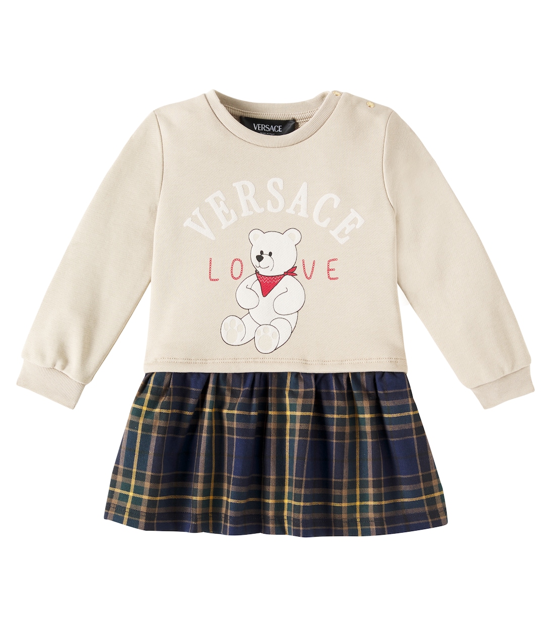 Baby - Abito in cotone con stampa | Versace Kids