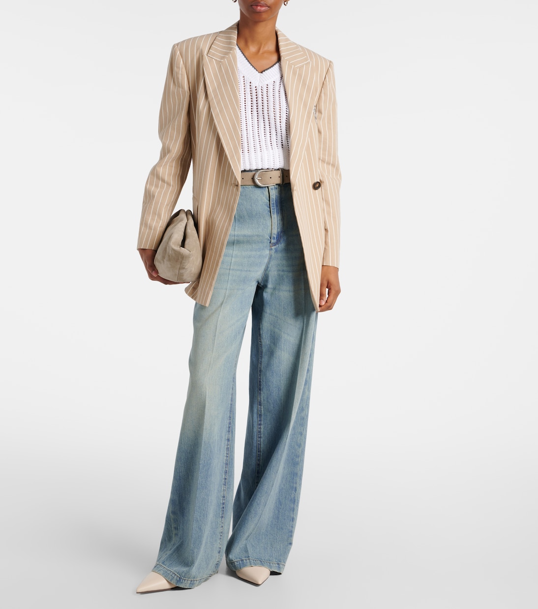 Jeans a gamba larga Low Slung | Brunello Cucinelli