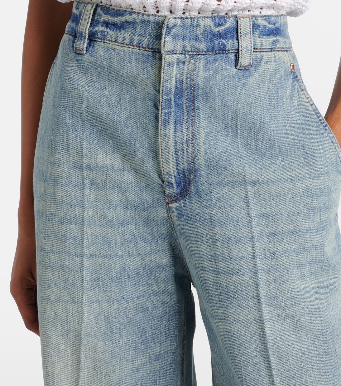 Jeans a gamba larga Low Slung | Brunello Cucinelli