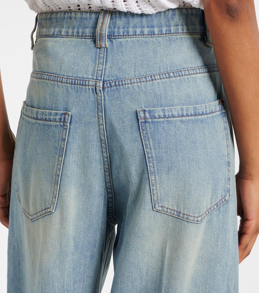 Jeans a gamba larga Low Slung | Brunello Cucinelli
