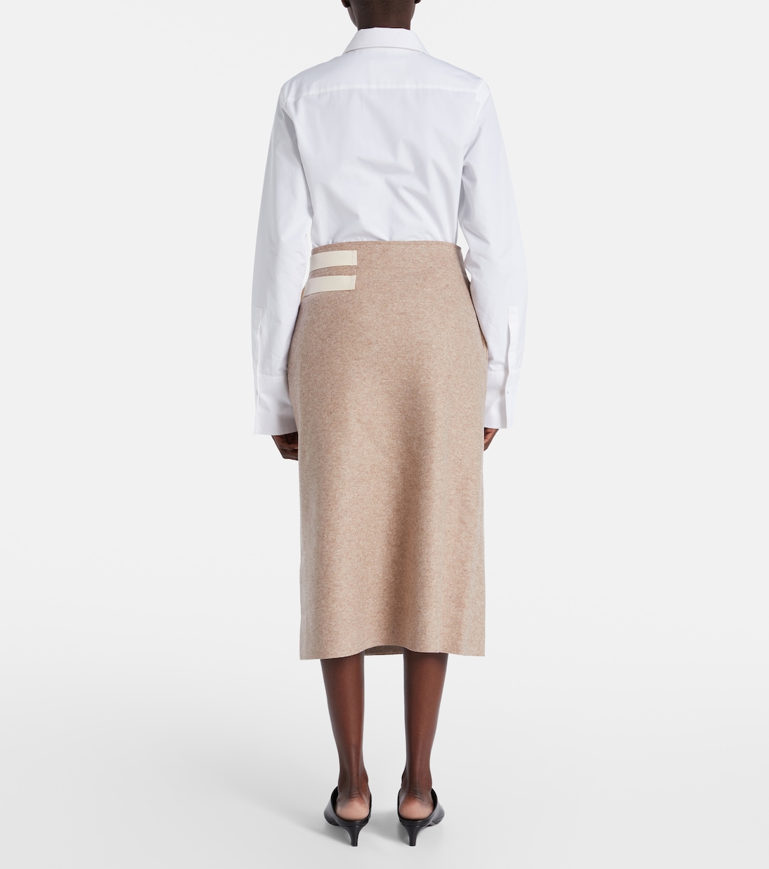 Falda midi en mezcla de lana | Jil Sander