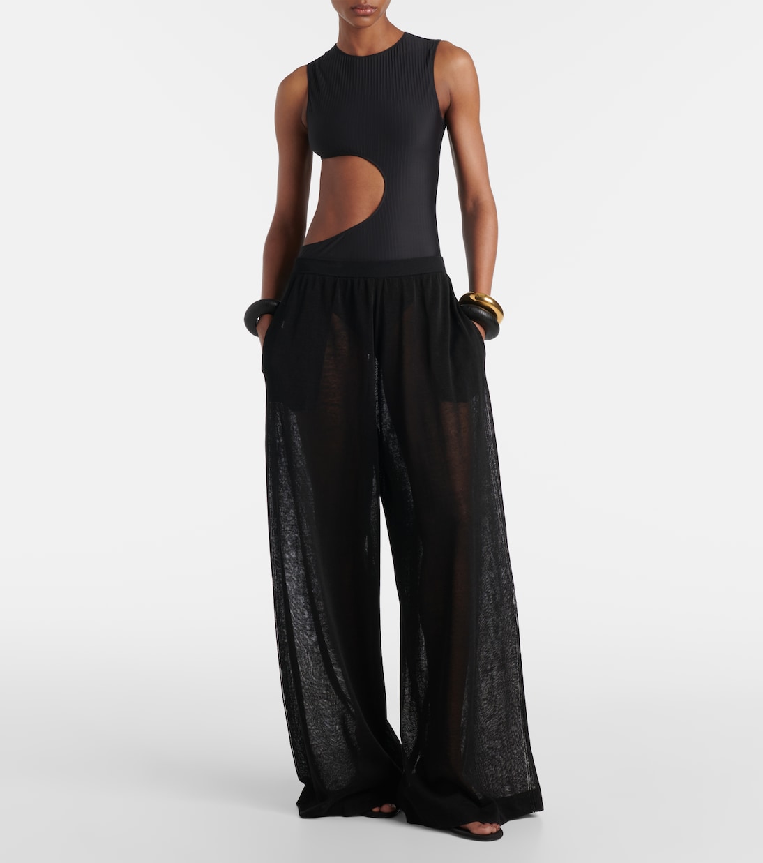 Cube 75 suede wedge thong sandals | Alaïa