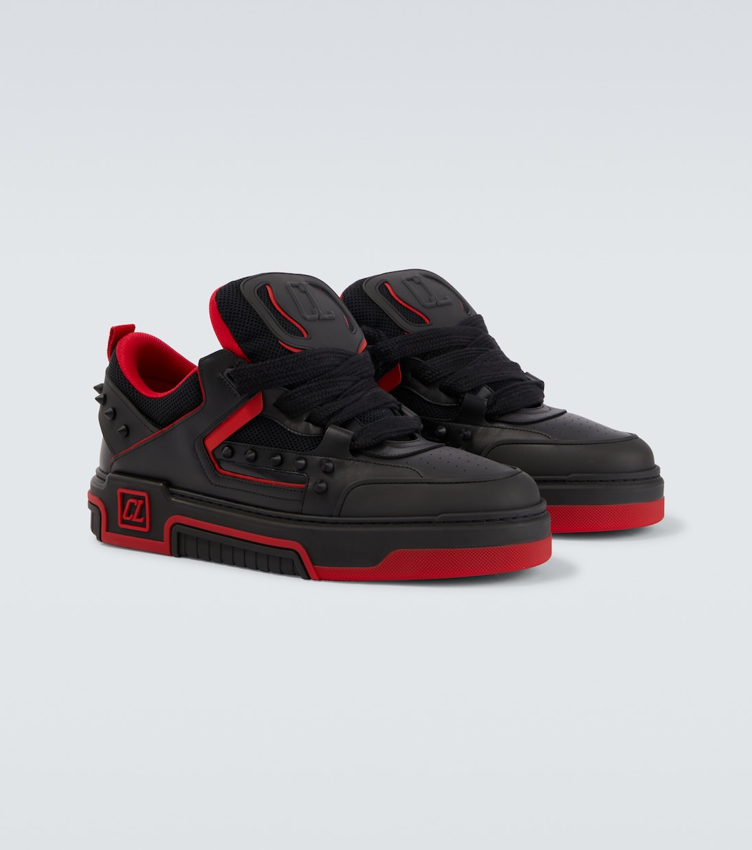 Astroskate spiked leather-trimmed sneakers | Christian Louboutin