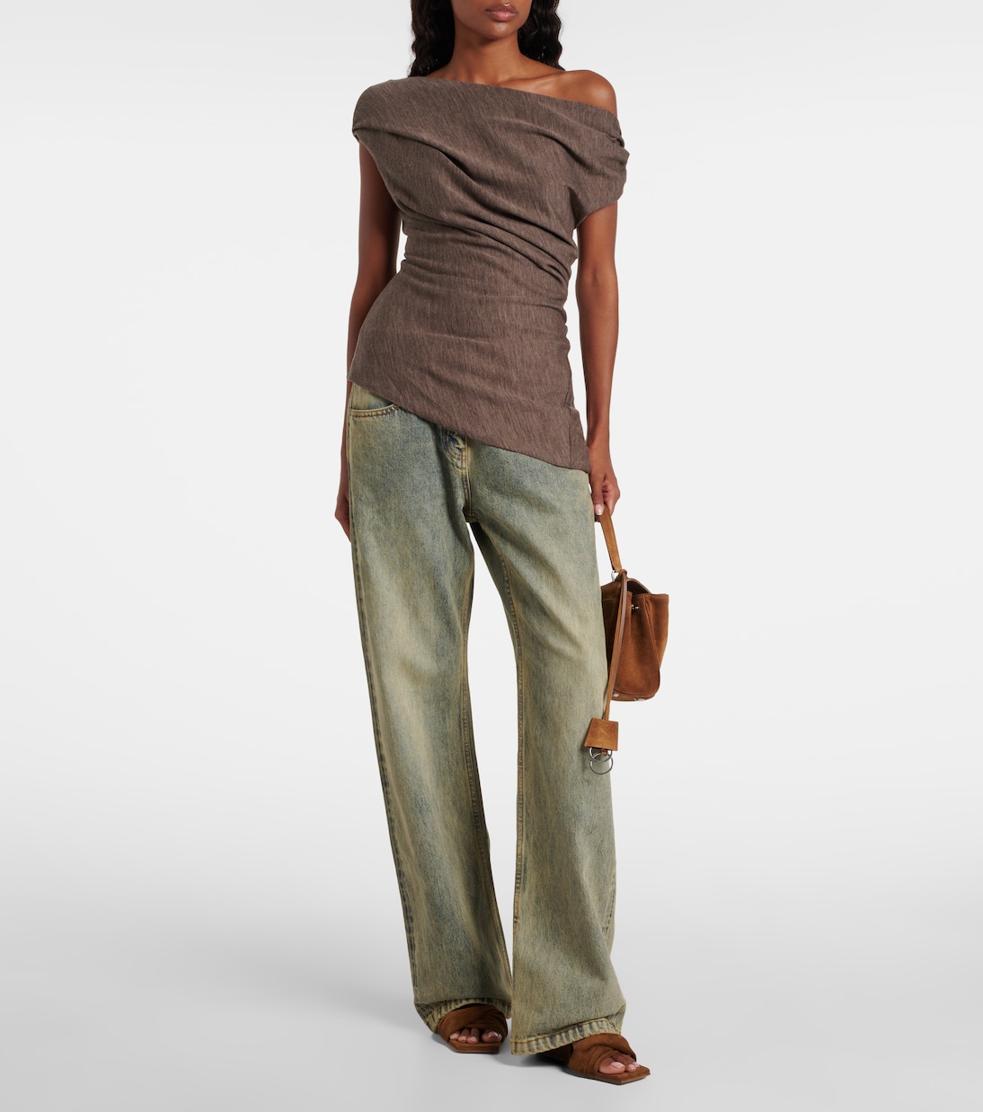 Draped asymmetric wool top | Entire Studios