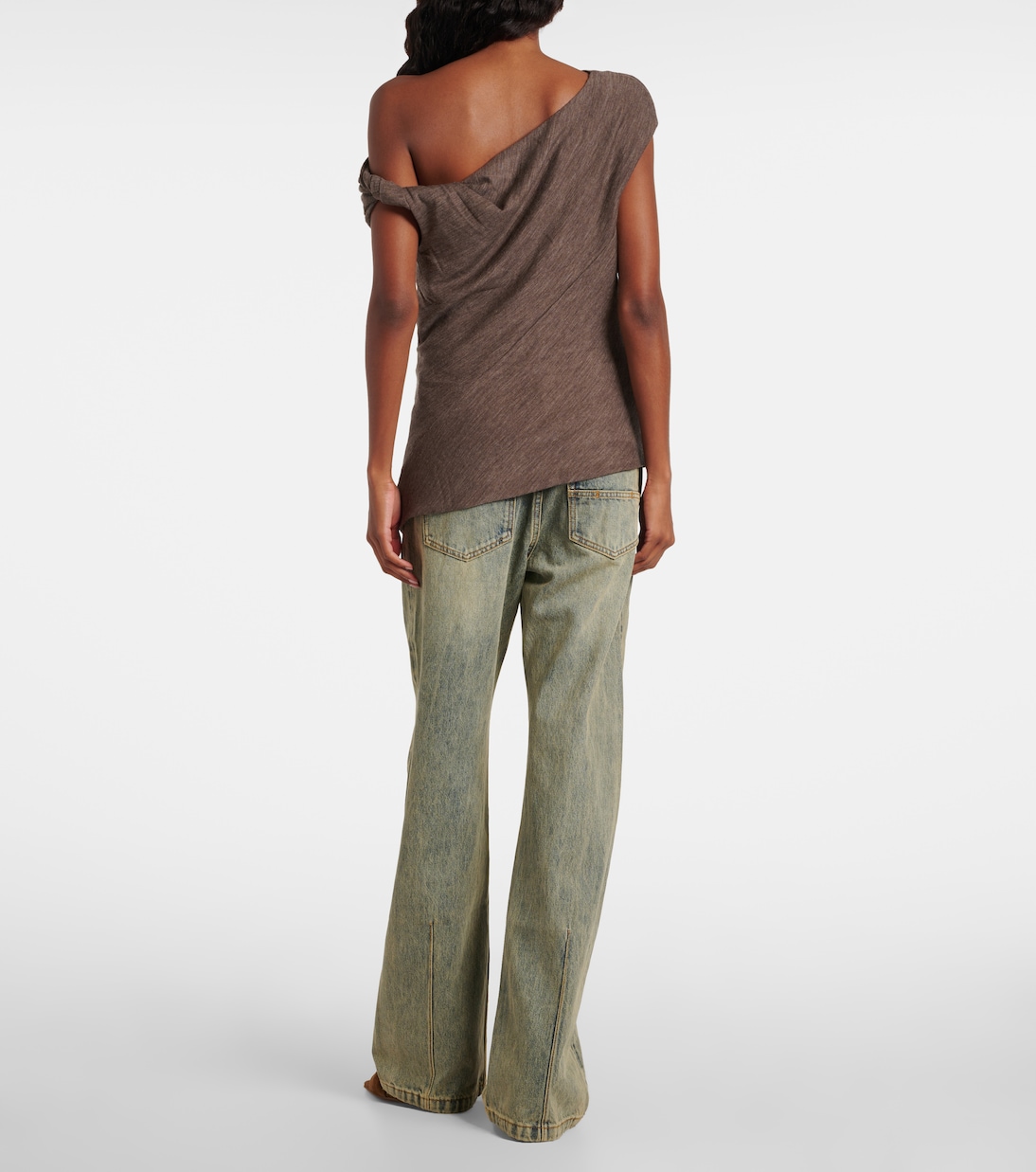 Draped asymmetric wool top | Entire Studios