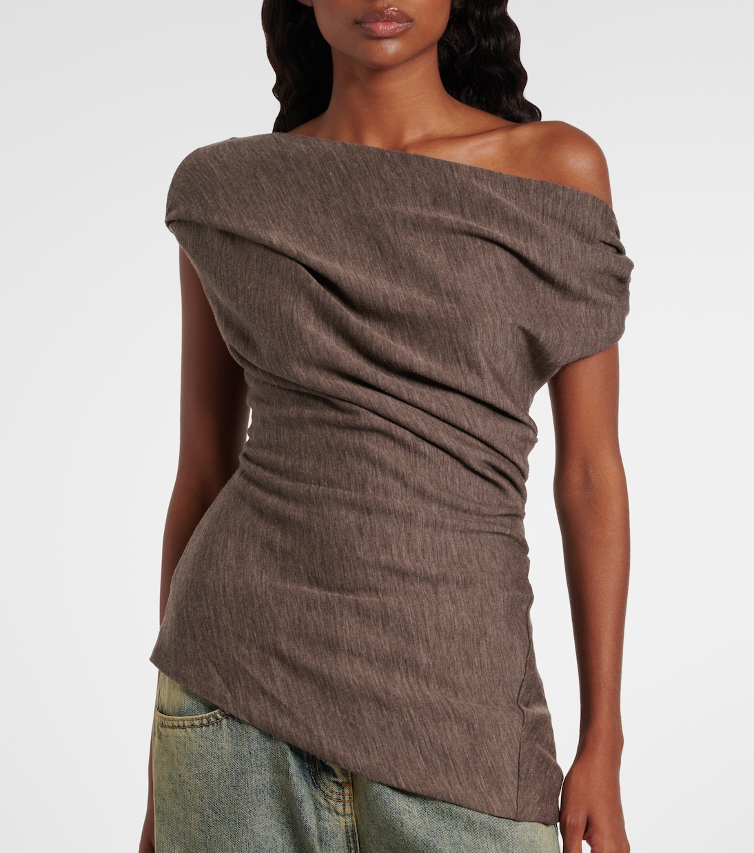Draped asymmetric wool top | Entire Studios
