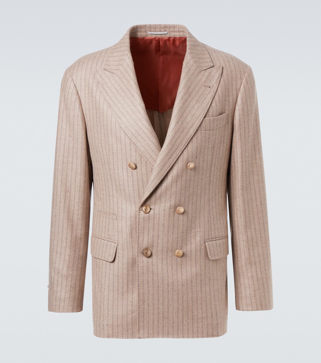 Blazer de cachemir y seda a rayas | Brunello Cucinelli