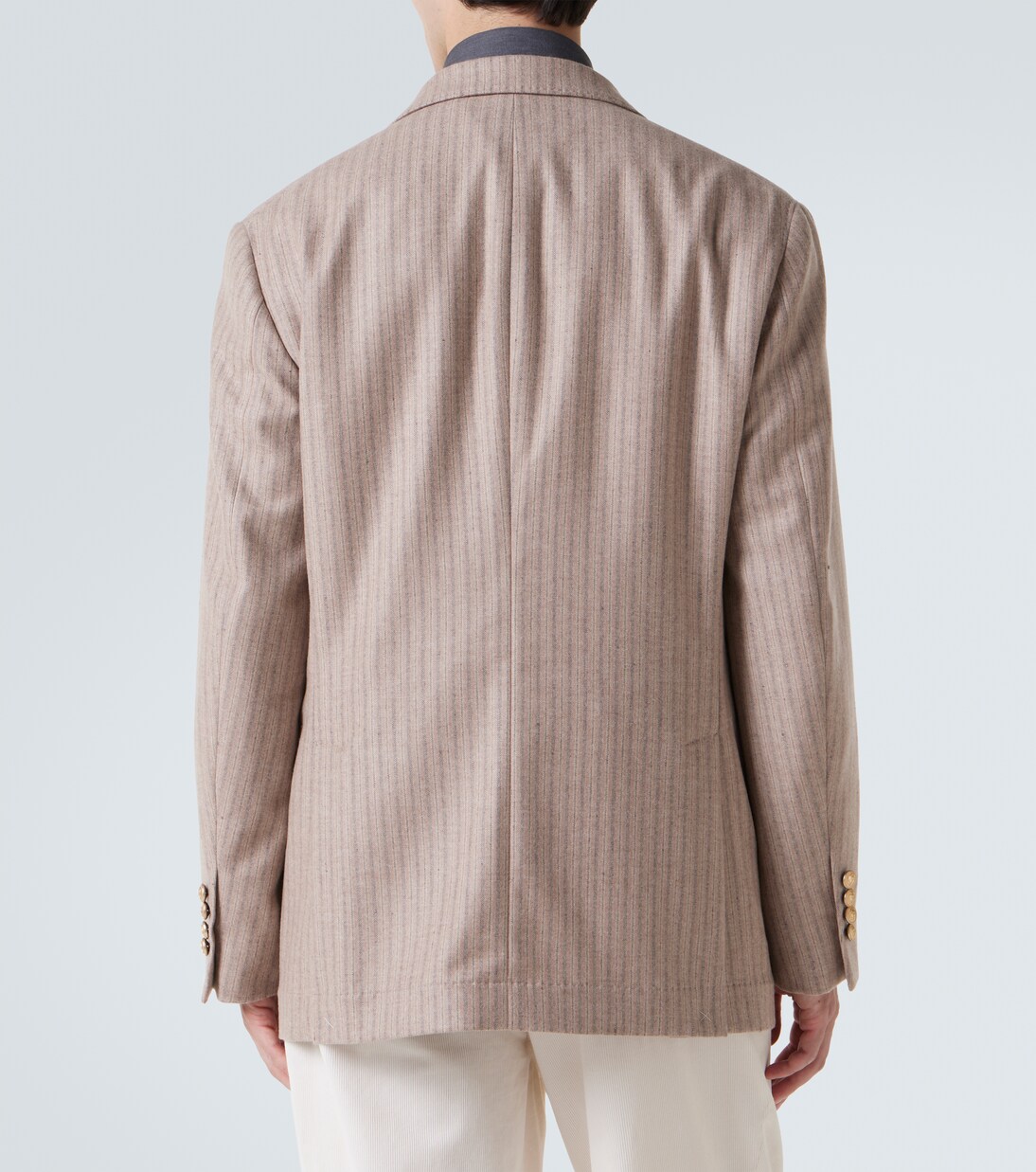 Blazer de cachemir y seda a rayas | Brunello Cucinelli
