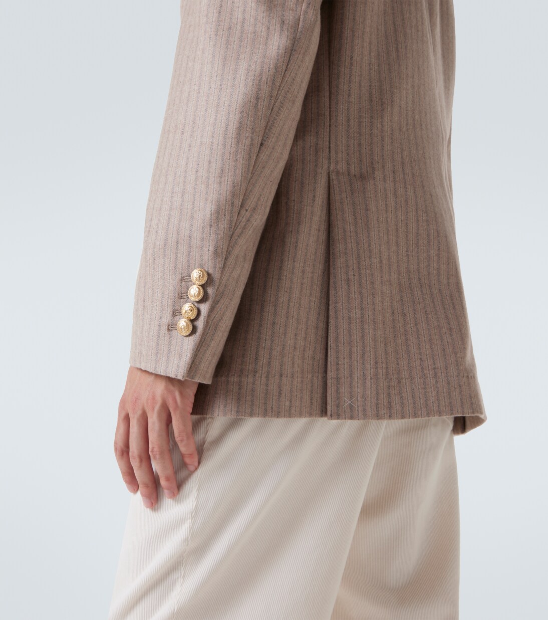 Blazer de cachemir y seda a rayas | Brunello Cucinelli