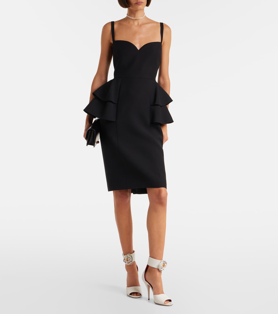 Sandali Drip Rose 105 in pelle con cristalli | Valentino Garavani