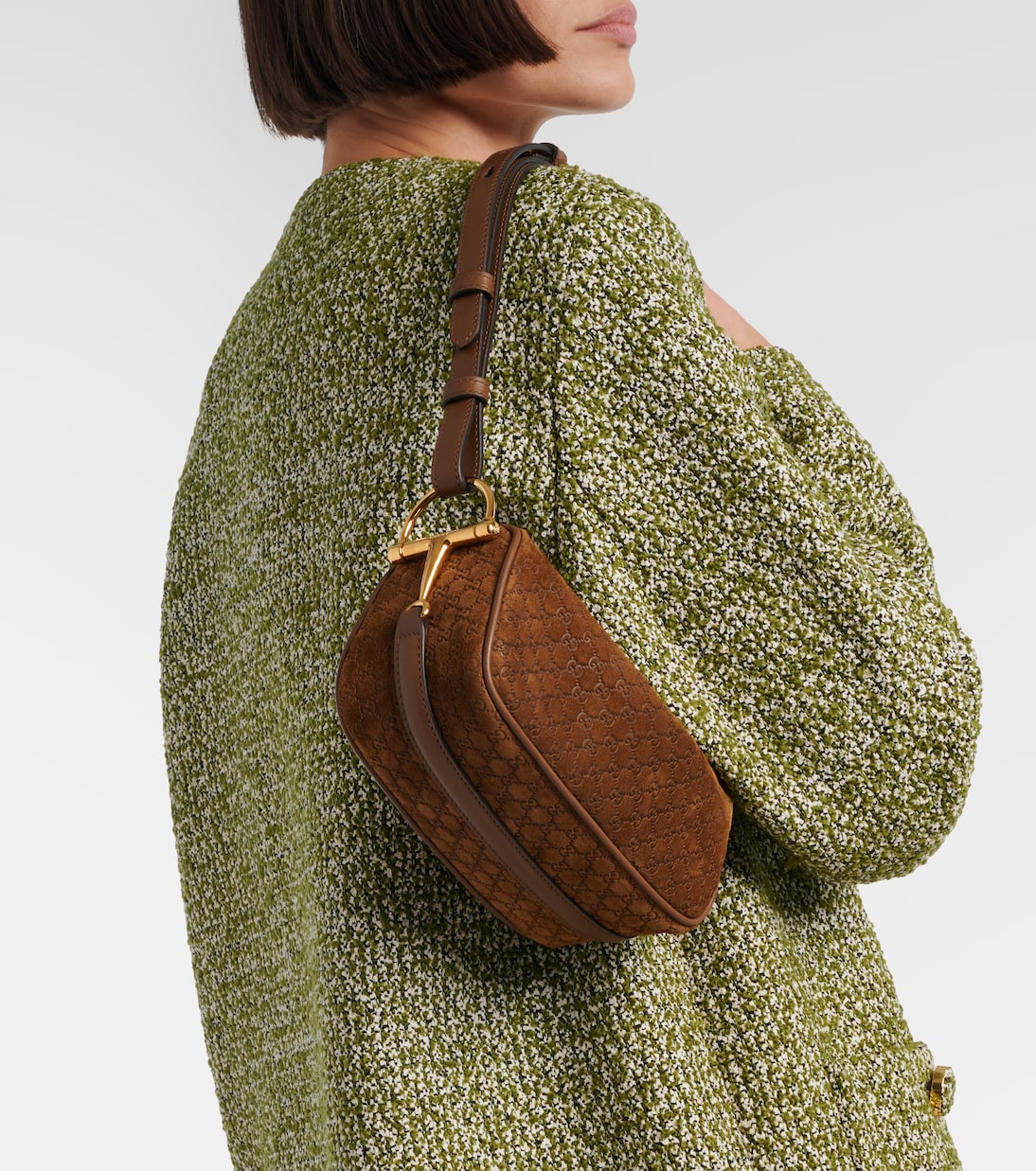 Schultertasche GG aus Veloursleder | Gucci