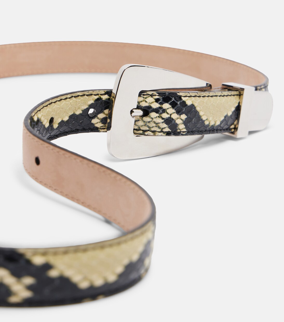 Lucca snake-effect leather belt | Khaite